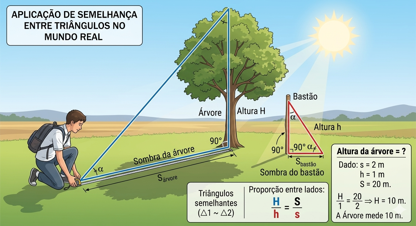 Dois triângulos semelhantes com lados proporcionais